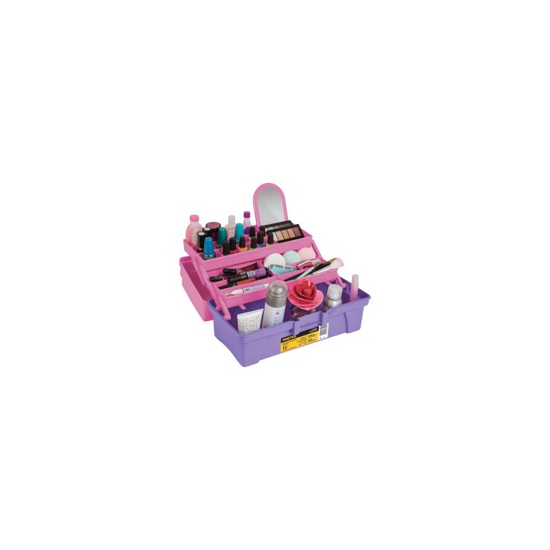Caja cosmetiquera 14” Pretul rosa/morado Mod. CCO-14RP