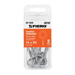 Blíster con 8 armellas cerradas Fiero de 19 x 60 Mod. AR-19CB