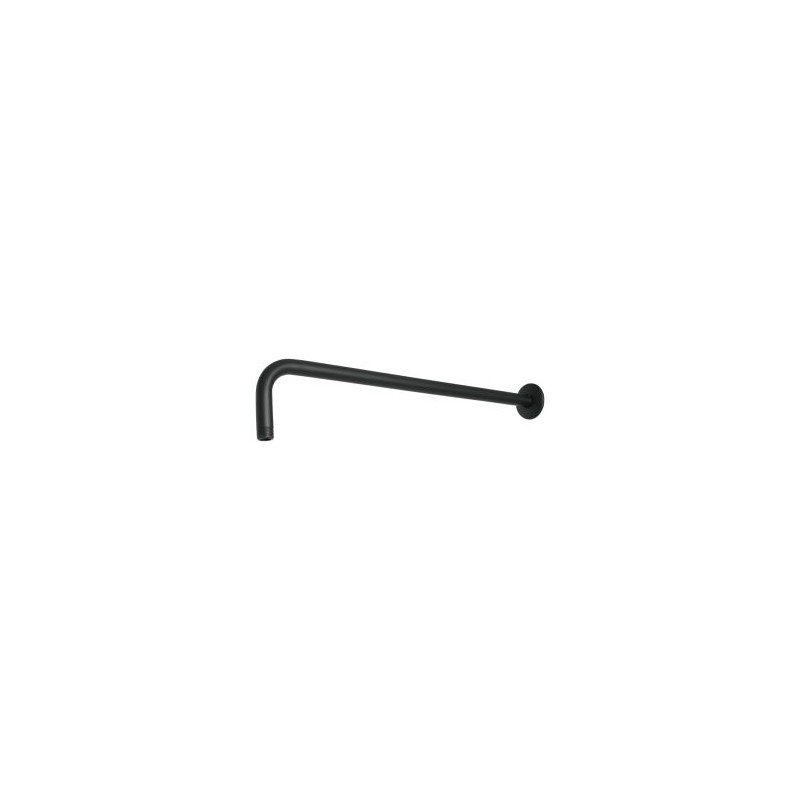 Brazo y chapetón para regadera Foset Túbig negro mate 50 centímetros Mod. BCH-650M
