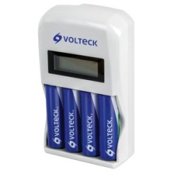 Cargador de pilas AA / AAA Volteck incluye 4 pilas Mod. CA-RE-10