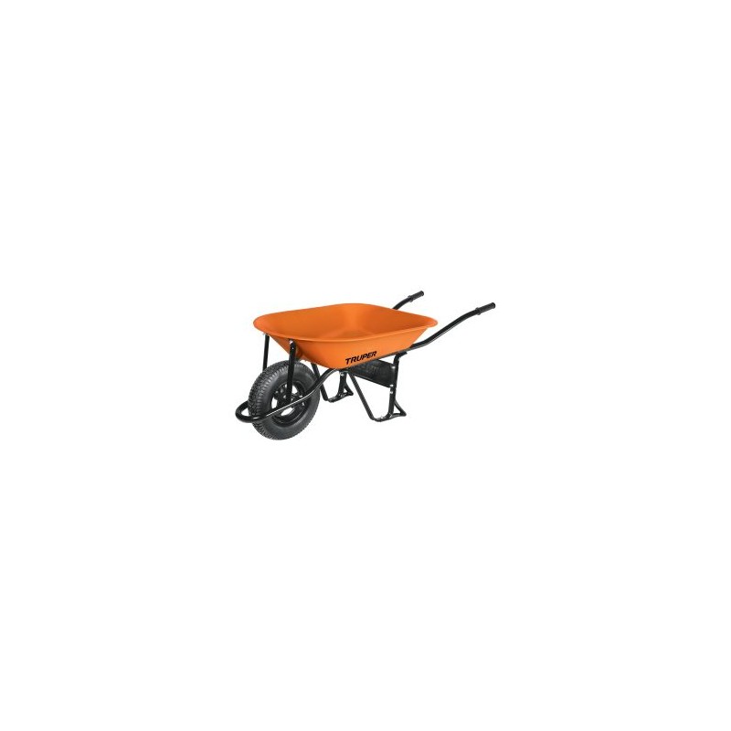 Carretilla con llanta neumatica, bastidor tubular TRUPER 4.5 ft3 Mod. CAT-45ND