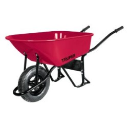 Carretilla con llanta neumatica, bastidor tubular TRUPER 6 ft3 Mod. CAT-60ND