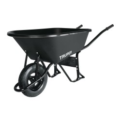 Carretilla concha plástica llanta neumática, bastidor tubular Truper 6 ft3 Mod. CAT-60PL