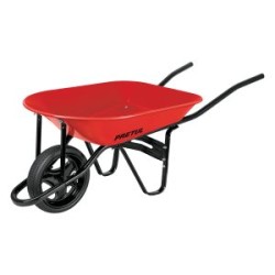 Carretilla roja con llanta imponchable, bastidor tubular, PRETUL 4.5 ft3 Mod. CAP-40FB