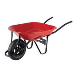 Carretilla roja con llanta neumática, bastidor tubular, PRETUL 4.5 ft3 Mod. CAP-40NB