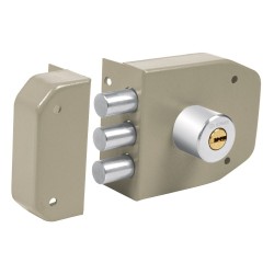 Cerradura de sobreponer Hermex 3 barras instala-fácil llave puntos Mod. CS-93