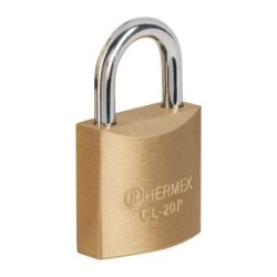 Candados de seguridad de latón Hermex 20 mm blíster 2 piezas Mod. CL-20P