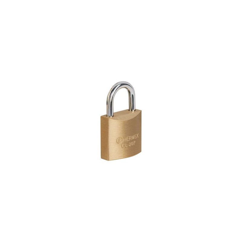 Candados de seguridad de latón Hermex 20 mm blíster 2 piezas Mod. CL-20P
