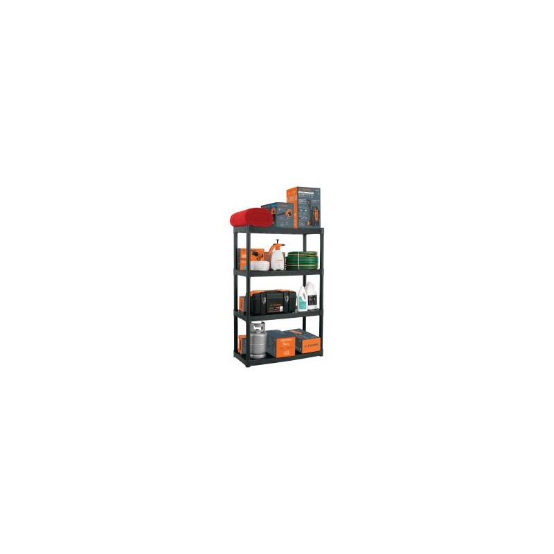 Estante plástico uso rudo Truper 4 rep/cap. 68 Kg 142 x 43 x 91 Mod. EST-4