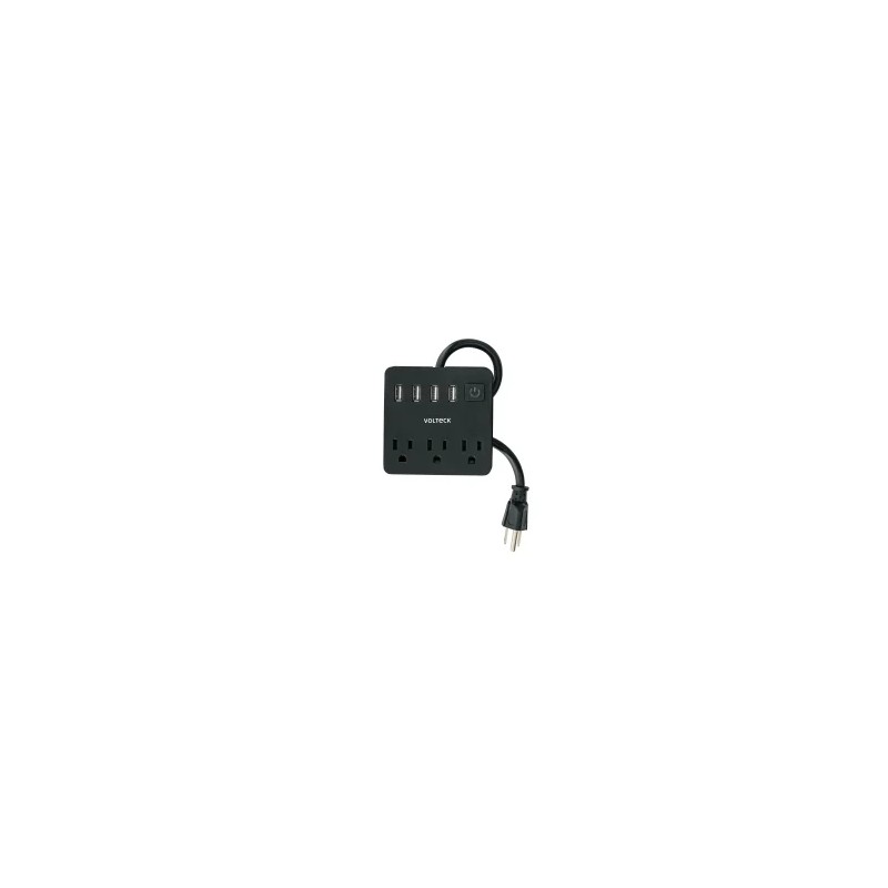 Extensión Múltiple Volteck con 3 Entradas y 4 Puertos USB Mod. MUL-3UN