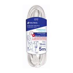 Extensiones domésticas aterrizadas calibre 16 clavija plana Volteck