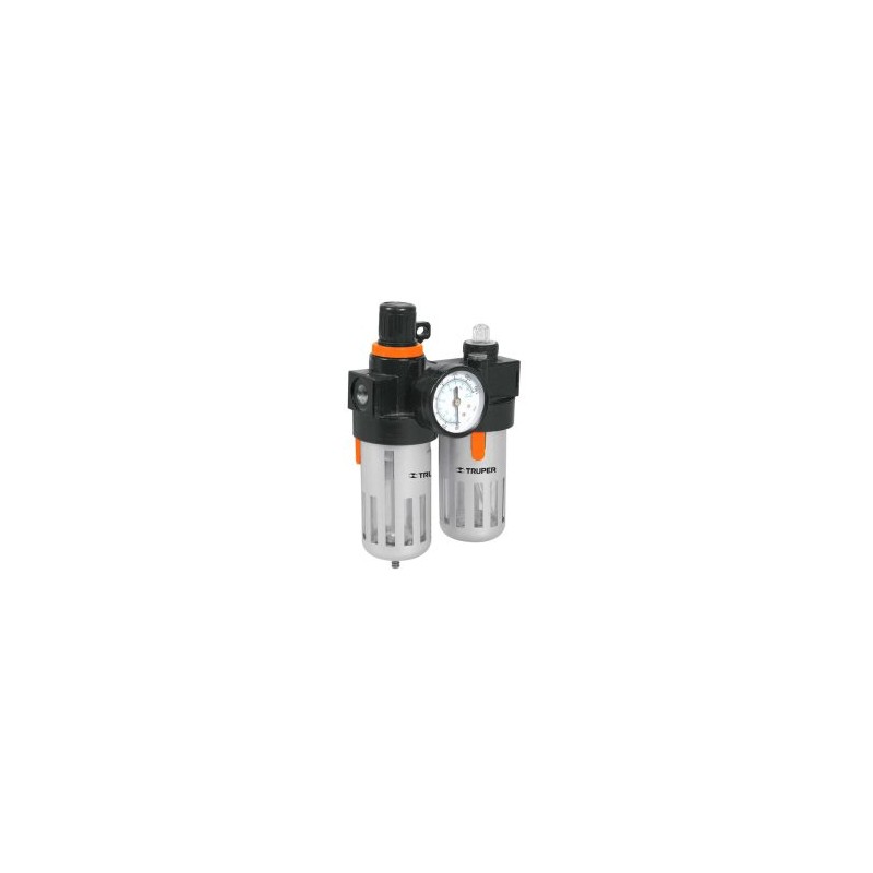 Filtro y regulador de presión de aire TRUPER ¼” NPT Mod. UNI-LL-1/4