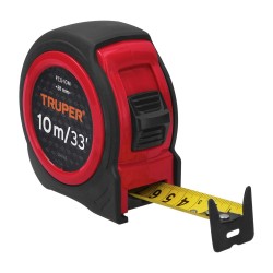 Flexómetro compacto TRUPER contra impactos 10 metros, cinta de 25 mm Mod. FCG-10M
