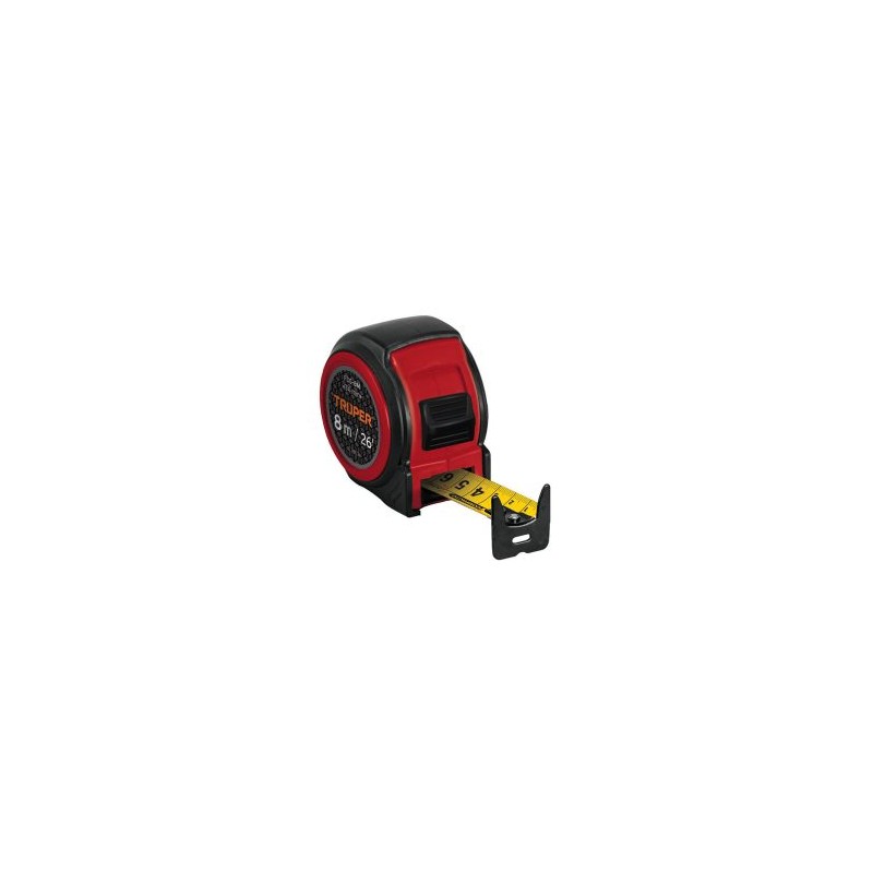 Flexómetro compacto TRUPER contra impactos 8 metros, cinta de 25 mm Mod. FCG-8M