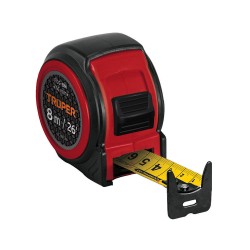 Flexómetro compacto TRUPER contra impactos 8 metros, cinta de 25 mm Mod. FCG-8M