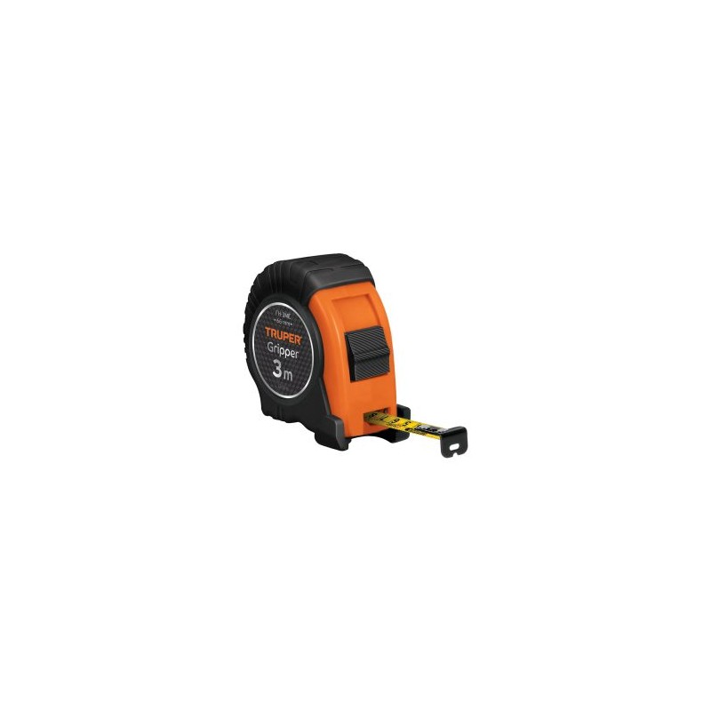 Flexómetro Gripper TRUPER contra impactos Grad. Métrica, 3 metros, cinta de 13 mm Mod. FH-3ME