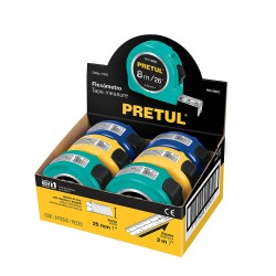 Flexómetros PRETUL 8 m caja con 6 piezas Mod. PRO-8MEC