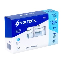 Foco ahorrador Volteck espiral T4 24 W luz de día 4 unidades Mod. F-24EX4