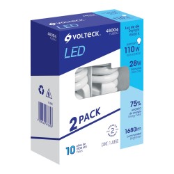 Foco ahorrador Volteck espiral T4 28 W luz de día 2 unidades Mod. F-28EX2
