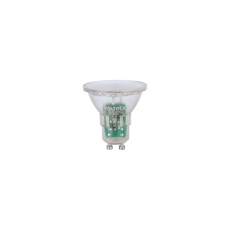 Foco LED Volteck transparente 3 W MR16 base GU10 luz de día Mod. LED-103TF