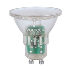 Foco LED Volteck transparente 3 W MR16 base GU10 luz de día Mod. LED-103TF