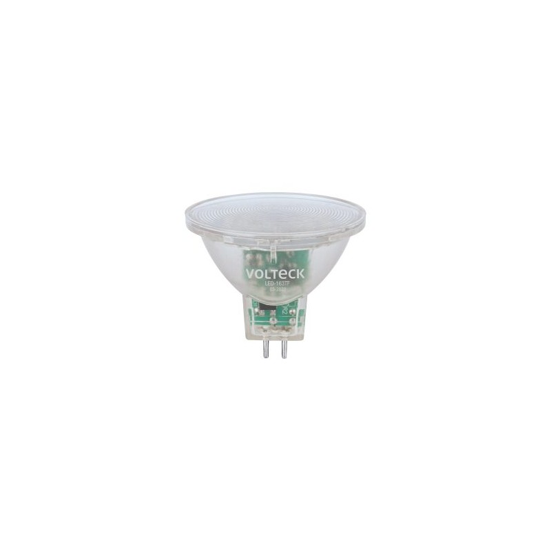 Foco transparente de LED Volteck 3W MR16 base GU5.3 luz de día Mod. LED-163TF