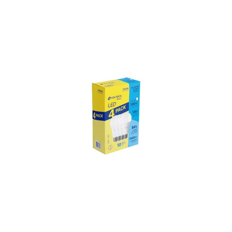 Focos de LED tipo bulbo pack c/4 pz Volteck Basic