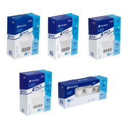 Focos LED Volteck tipo bulbo multipacks de 4