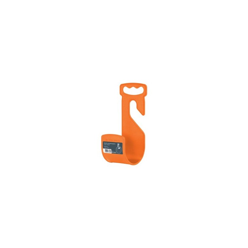 Gancho plástico naranja para manguera de jardín Truper Mod. GA-MA-N