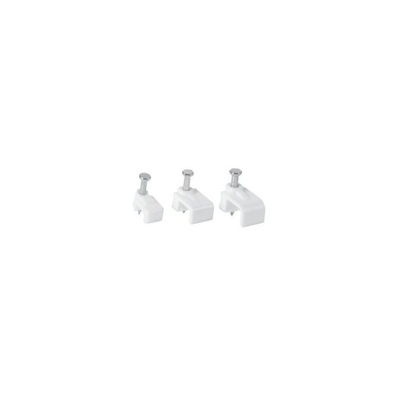 Grapas para cable plano Volteck blancas bolsa 20 piezas