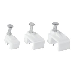 Grapas para cable plano Volteck blancas bolsa 20 piezas
