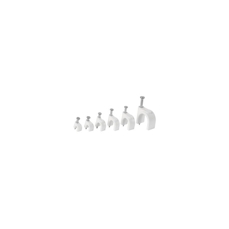 Grapas para cable redondo Volteck blancas bolsa 20 piezas