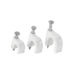 Grapas para cable redondo Volteck blancas bolsa de 500 piezas
