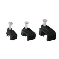 Grapas para cable Volteck negras bolsas con 20 piezas