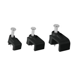 Grapas para cable Volteck negras bolsas con 20 piezas