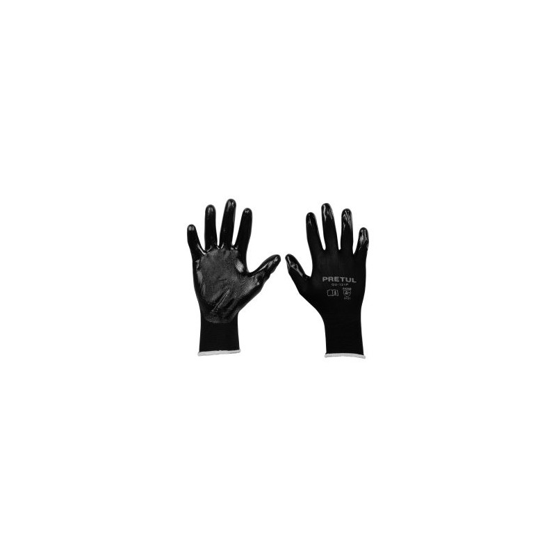 Guantes de seguridad y trabajo Pretul de nylon recubiertos de nitrilo