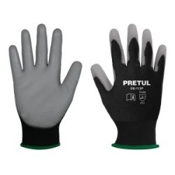 Guantes de seguridad y trabajo Pretul textiles de nylon recubiertos de poliuretano
