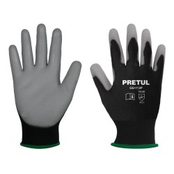 Guantes de seguridad y trabajo Pretul textiles de nylon recubiertos de poliuretano