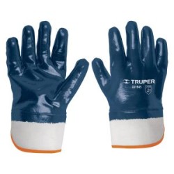 Guantes de seguridad y trabajo Truper de algodón recubiertos de nitrilo puño de seguridad Mod. GU-845