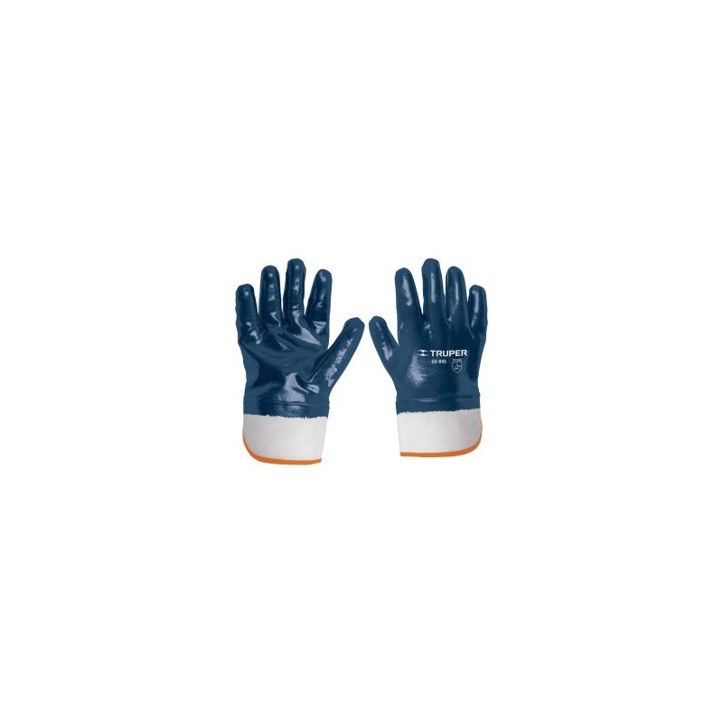 Guantes de seguridad y trabajo Truper de algodón recubiertos de nitrilo puño de seguridad Mod. GU-845