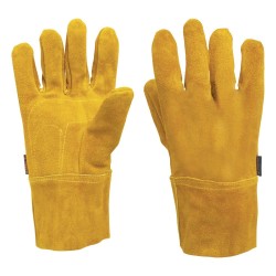Guantes de seguridad y trabajo Truper de carnaza cortos unitalla Mod. GU-535
