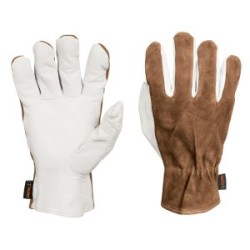 Guantes de seguridad y trabajo Truper de piel de cabra con dorso de carnaza Mod. GU-735