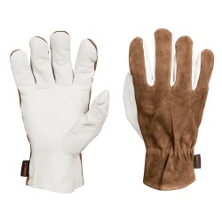 Guantes de seguridad y trabajo Truper de piel de cabra con dorso de carnaza Mod. GU-735