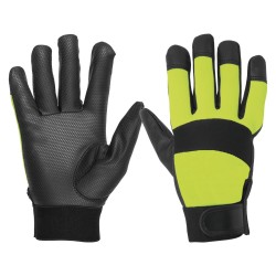 Guantes de seguridad y trabajo Truper mecánico alta visibilidad palma poliuterano Mod. GU-645