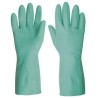 Guantes de seguridad y trabajo Truper para manejo de solventes nitrilo verdes