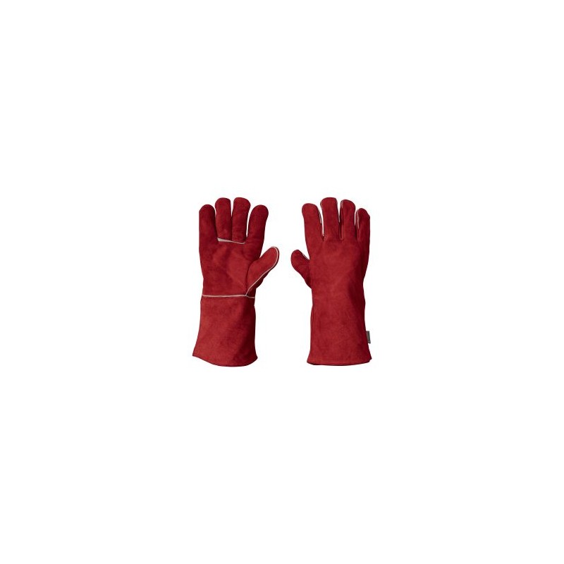 Guantes de seguridad y trabajo Truper rojos para soldador Mod. GU-505