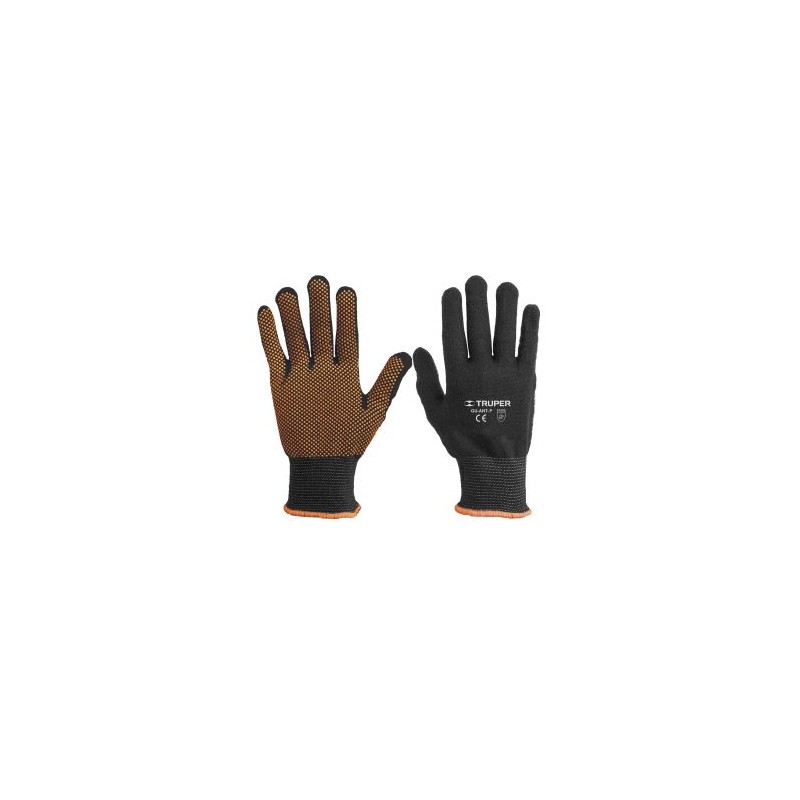 Guantes de seguridad y trabajo Truper textiles con puntos de PVC