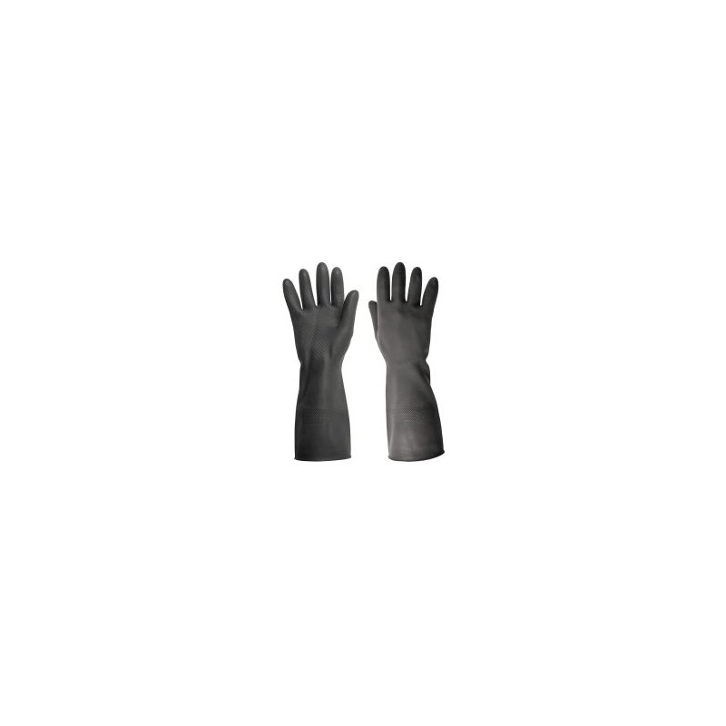 Guantes de seguridad y trabjo Truper para contactos con solventes negros