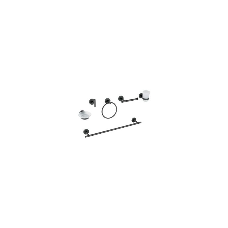 Accesorios para Baño Negros Foset de 6 Piezas Mod. TBA-7000M