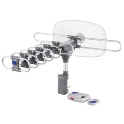 Antena aérea para TV Volteck giratoria 360° con cable coaxial 10 metros Mod. ANGI-360B